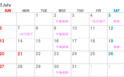 7月休診日のお知らせ